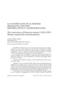 La construcción de la memoria franquista (1939-1959)