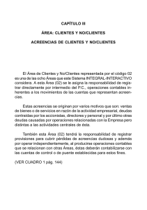 CAPÍTULO III ÁREA: CLIENTES Y NO/CLIENTES ACREENCIAS DE