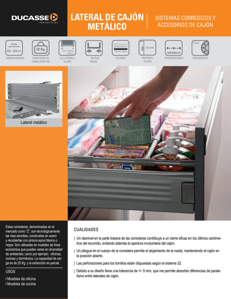 lATERAl DE cAjón mETÁlIcO
