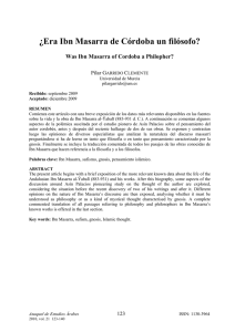 ¿Era Ibn Masarra de Córdoba un filósofo?