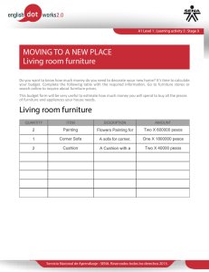 MOVING TO A NEW PLACE Living room furniture