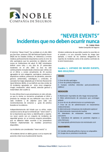 “NEVER EVENTS” Incidentes que no deben ocurrir nunca