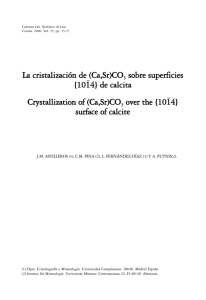 La cristalización de (Ca,Sr)CO3 sobre superficies {1014} - E