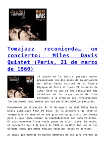 Miles Davis Quintet (Paris, 21 de marzo de 1960)