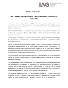 HECHO RELEVANTE IAG Y LATAM AIRLINES GROUP FIRMAN