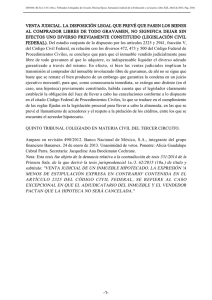 venta judicial. la disposición legal que prevé que pasen los bienes