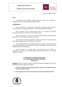 Resolución convocatoria 2016 - Universidad Nacional de Córdoba