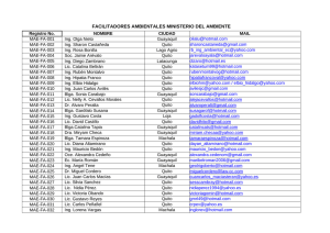 FACILITADORES AMBIENTALES MINISTERIO DEL AMBIENTE