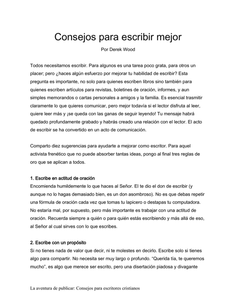 Consejos para escribir mejor