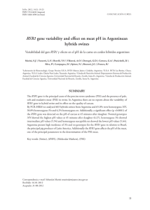 RYR1 gene variability and effect on meat pH in Argentinean hybrids