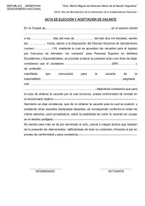 memorandum nro - Gendarmeria Nacional Argentina