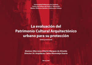 La evaluación del Patrimonio Cultural Arquitectónico urbano para