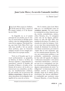 Juan León Mera y la novela Cumandá (inédito)