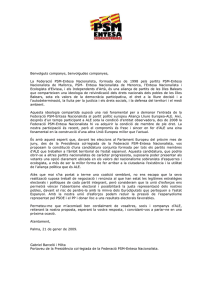 Carta de la Federació PSM-Entesa Nacionalista als partits de l