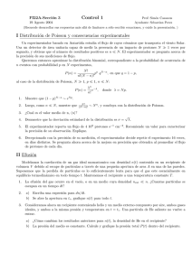 Control 1 I Distribución de Poisson y consecuencias experimentales