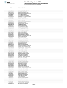 Lista de deudores, proporcionada por el SAT