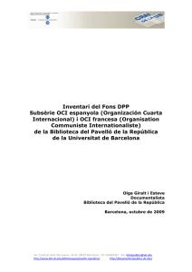 Inventari del Fons DPP Subsèrie OCI espanyola (Organización