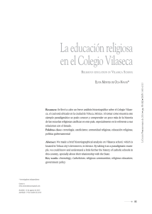La educación religiosa en el Colegio Vilaseca