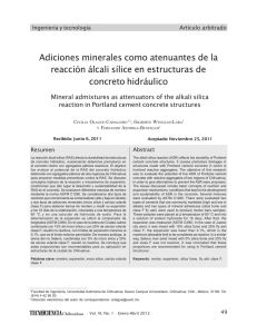 Adiciones minerales como atenuantes de la reacción álcali sílice en