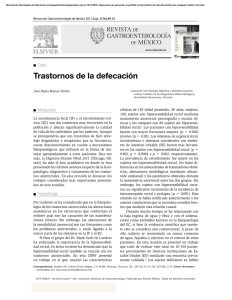 Trastornos de la defecación - Revista de Gastroenterología de México
