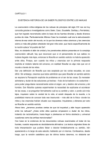 CAPÍTULO 1 EXISTENCIA HISTORICA DE UN SABER FILOSOFICO