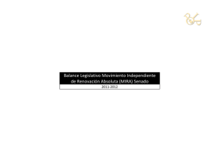 Balance Legislativo Movimiento Independiente de Renovación