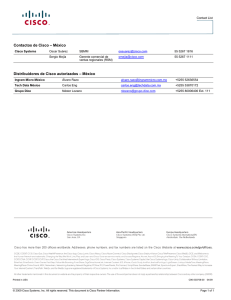 Contactos de Cisco – México Distribuidores de Cisco autorizados