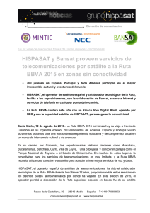 HISPASAT y Bansat proveen servicios de telecomunicaciones por