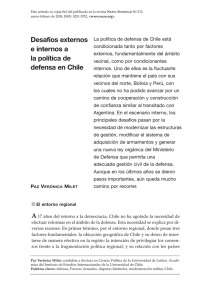 Desafíos externos e internos a la política de defensa en Chile