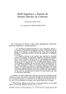 Perfil linguistico y literario de Ferrant Sánchez de Calavera