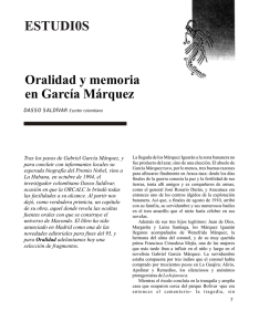 Oralidad y memoria en García Márquez