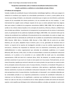 Perspectivas estamentales sobre el modelo de Acreditación