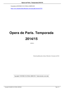 Opera de París. Temporada 2014/15