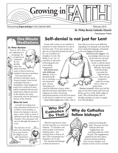 Self-denial is not just for Lent - St. Philip Benizi Catholic Church!