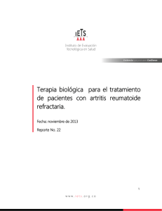 Terapia biológica para el tratamiento de pacientes con artritis