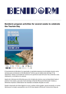 Benidorm program activities for several weeks to celebrate the