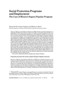 Social Protection Programs and Employment: The Case of Mexico`s