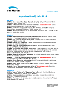 Agenda cultural | Julio 2016 - Municipalidad de San Martín