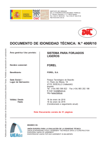 documento de idoneidad técnica: n.º 406r/10