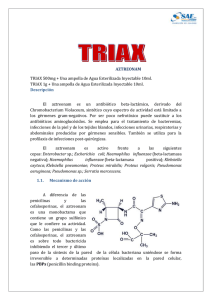 AZTREONAM TRIAX 500mg + Una ampolla de Agua Esterilizada