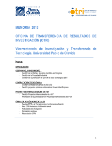 INFORME GESTIÓN OTRI 2010 - Universidad Pablo de Olavide, de