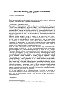 Los fondos epistolares Jesús Fernández, León Ortigosa y Valentín