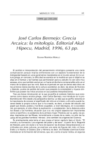 José Carlos Bermejo: Grecia Arcaica: la mitología. Editorial Akal