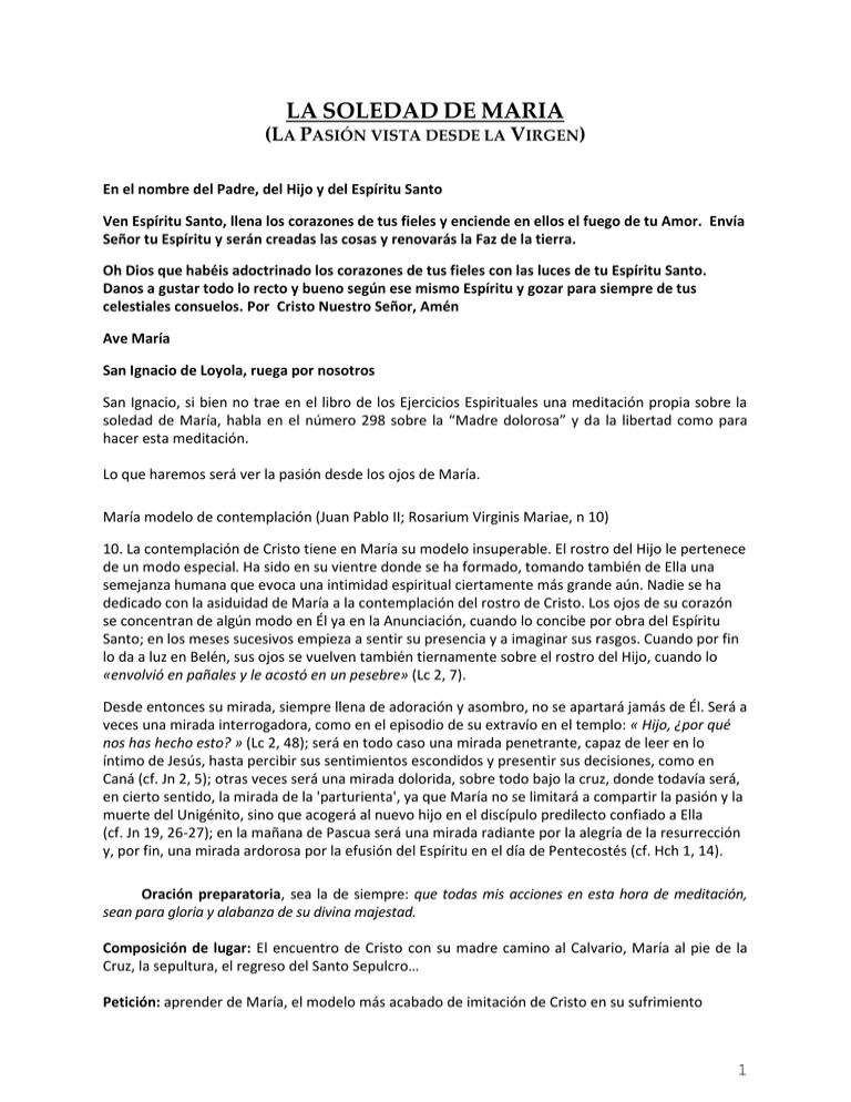 la soledad de maria - Ejercicios Espirituales