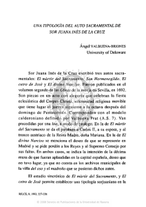 UNA TIPOLOGÍA DEL AUTO SACRAMENTAL DE SOR