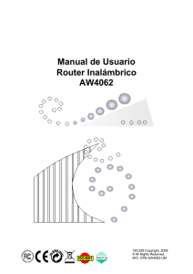 Manual de Usuario Router Inalámbrico AW4062