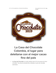 La Casa del Chocolate Colombia, el lugar para