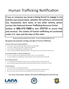 Page 1 Human Trafficking Notification If you or someone you know