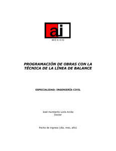 programación de obras con la técnica de la línea de balance