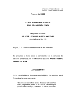 Proceso No 30935 CORTE SUPREMA DE JUSTICIA SALA DE